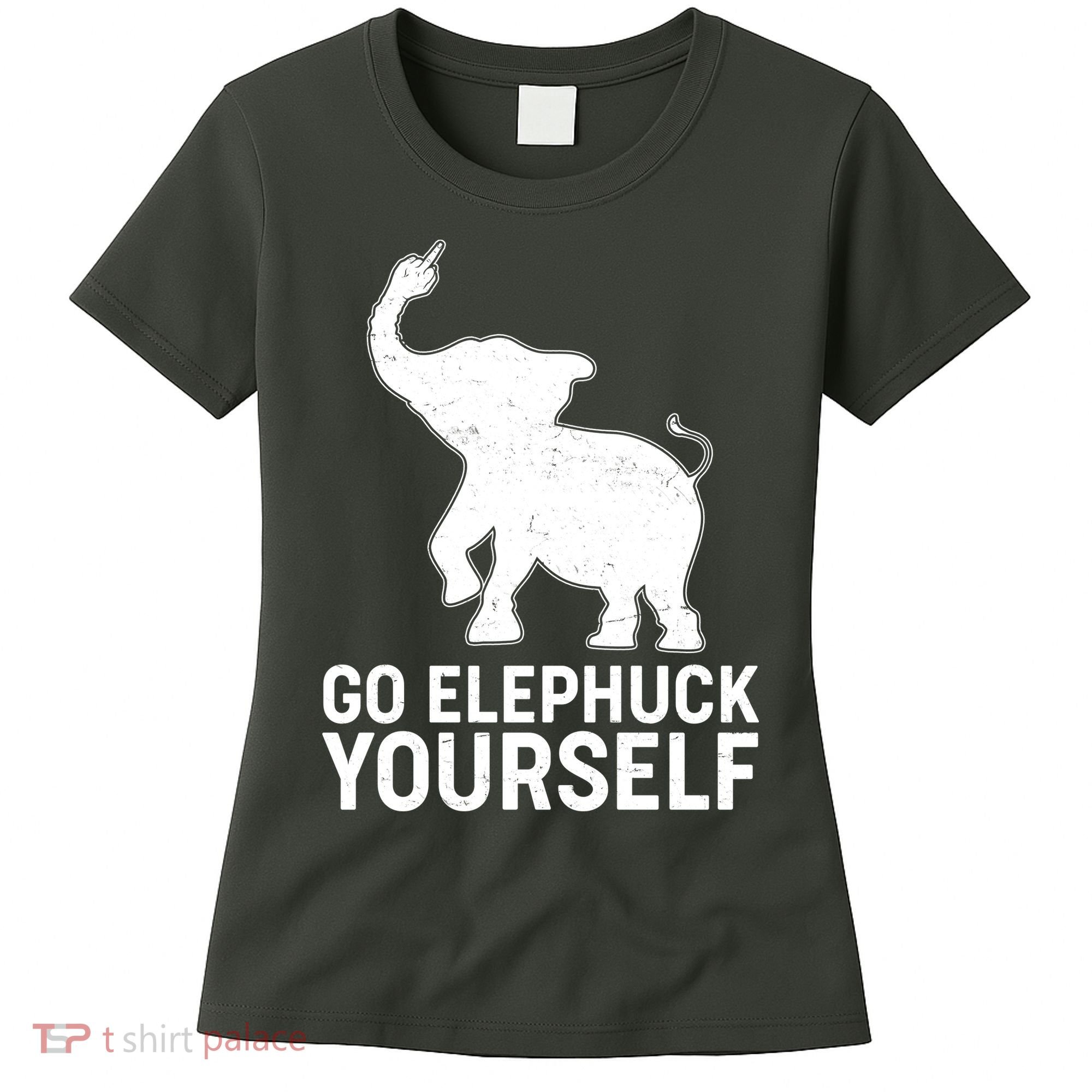 Go Elephuck Yourself Elephant Middle Finger Women's T-Shirt