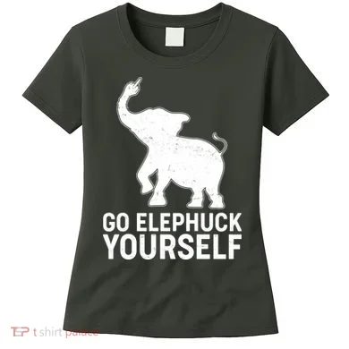 Go Elephuck Yourself Elephant Middle Finger Women's T-Shirt