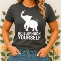 Go Elephuck Yourself Elephant Middle Finger Women's T-Shirt thumb 2