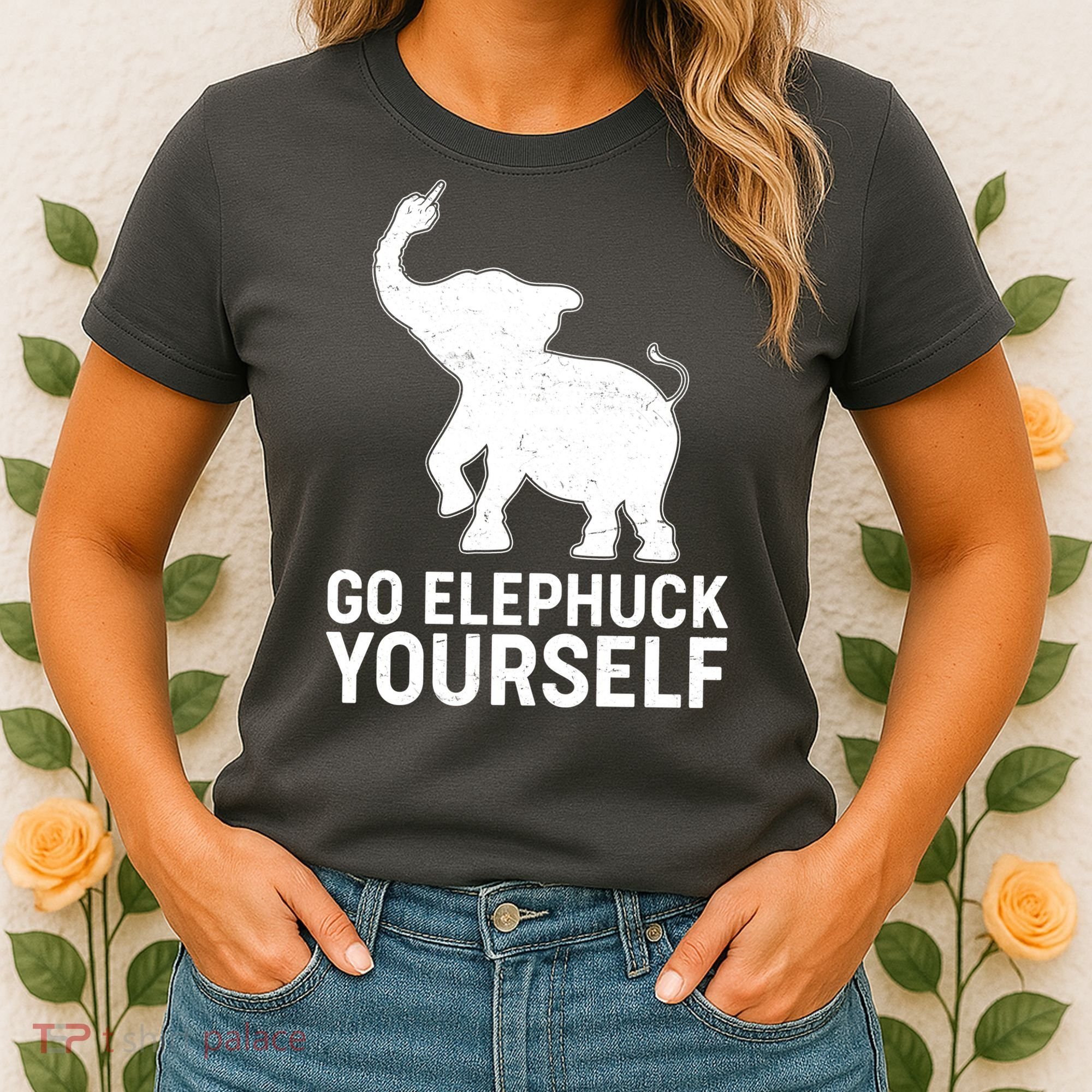 Go Elephuck Yourself Elephant Middle Finger Women's T-Shirt