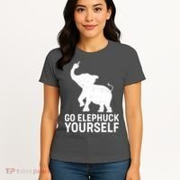 Go Elephuck Yourself Elephant Middle Finger Women's T-Shirt thumb 4