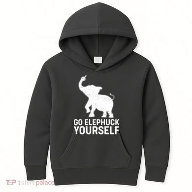 Go Elephuck Yourself Elephant Middle Finger Kids Hoodie