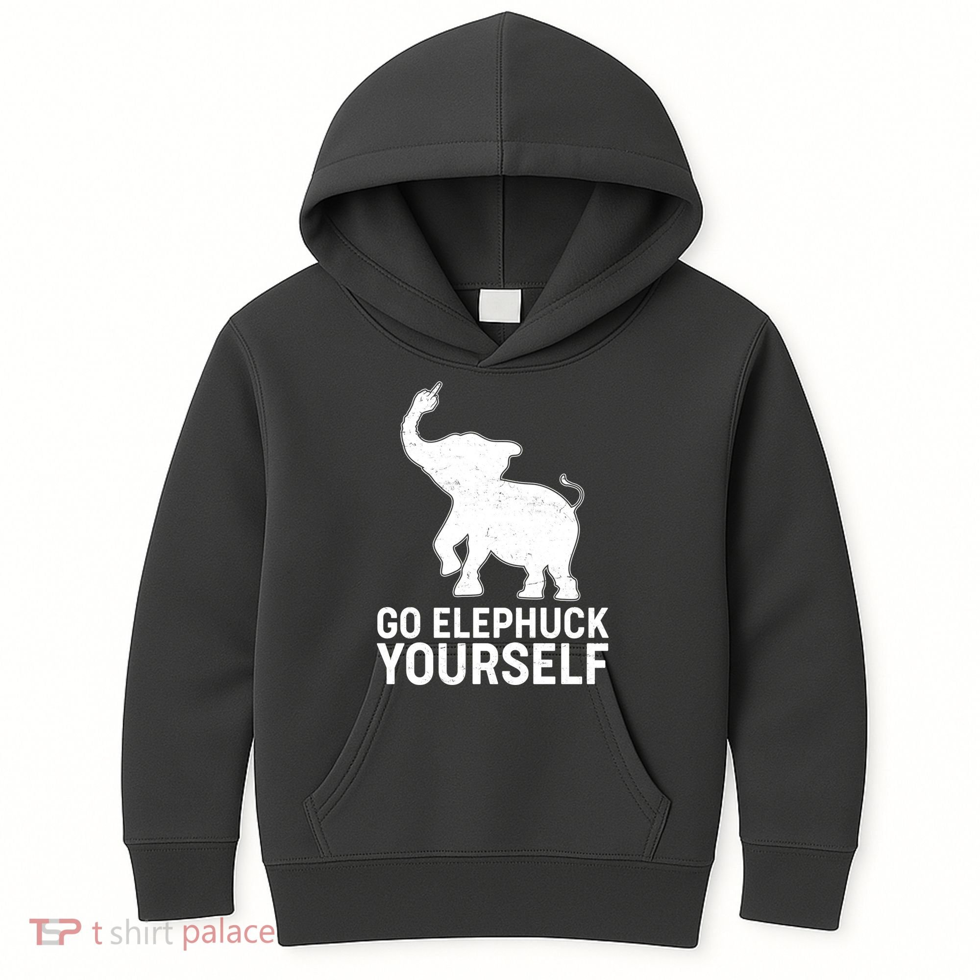 Go Elephuck Yourself Elephant Middle Finger Kids Hoodie