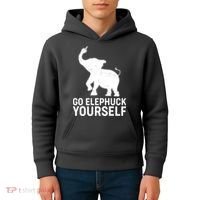 Go Elephuck Yourself Elephant Middle Finger Kids Hoodie thumb 4