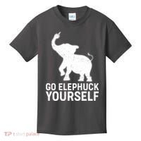 Go Elephuck Yourself Elephant Middle Finger Kids T-Shirt thumb 0