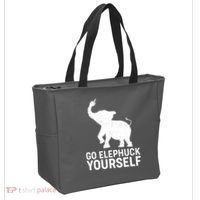 Go Elephuck Yourself Elephant Middle Finger Tote Bag thumb 2