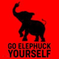 Go Elephuck Yourself Elephant Middle Finger Santa Hat thumb 1