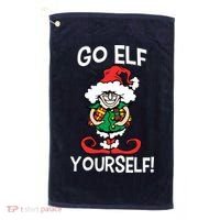 Go Elf Yourself Funny Christmas Golf Towel thumb 0