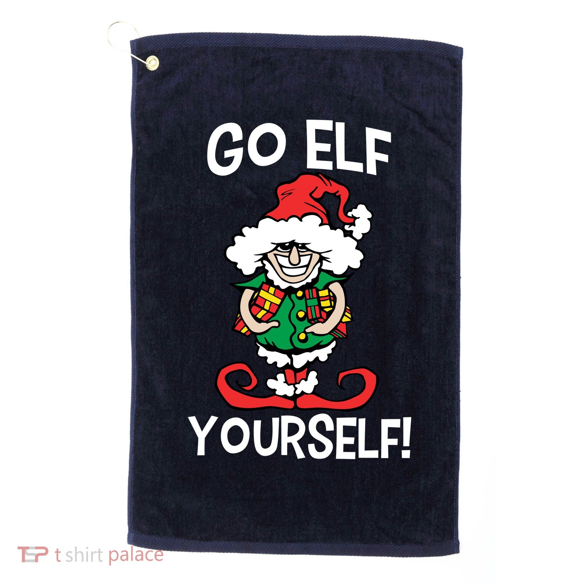 Go Elf Yourself Funny Christmas Golf Towel