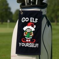 Go Elf Yourself Funny Christmas Golf Towel thumb 2