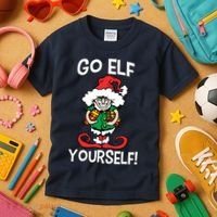 Go Elf Yourself Funny Christmas Kids T-Shirt thumb 3