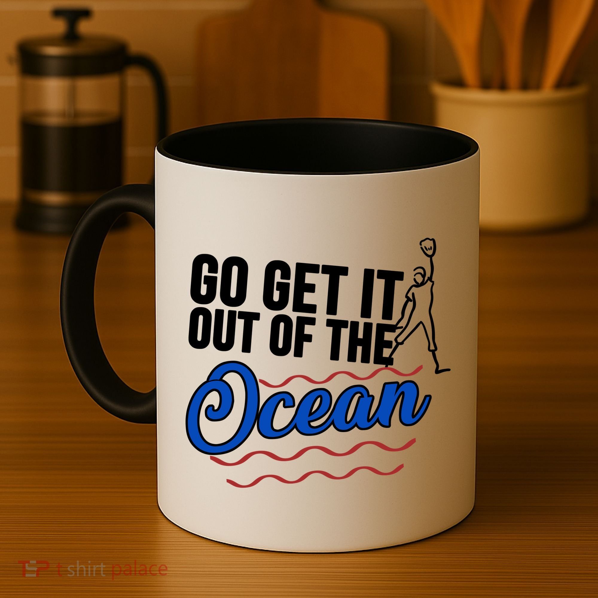 Go Get It Out Of The Ocean Baseball Coffee Mug