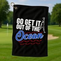 Go Get It Out Of The Ocean Baseball Golf Towel thumb 1