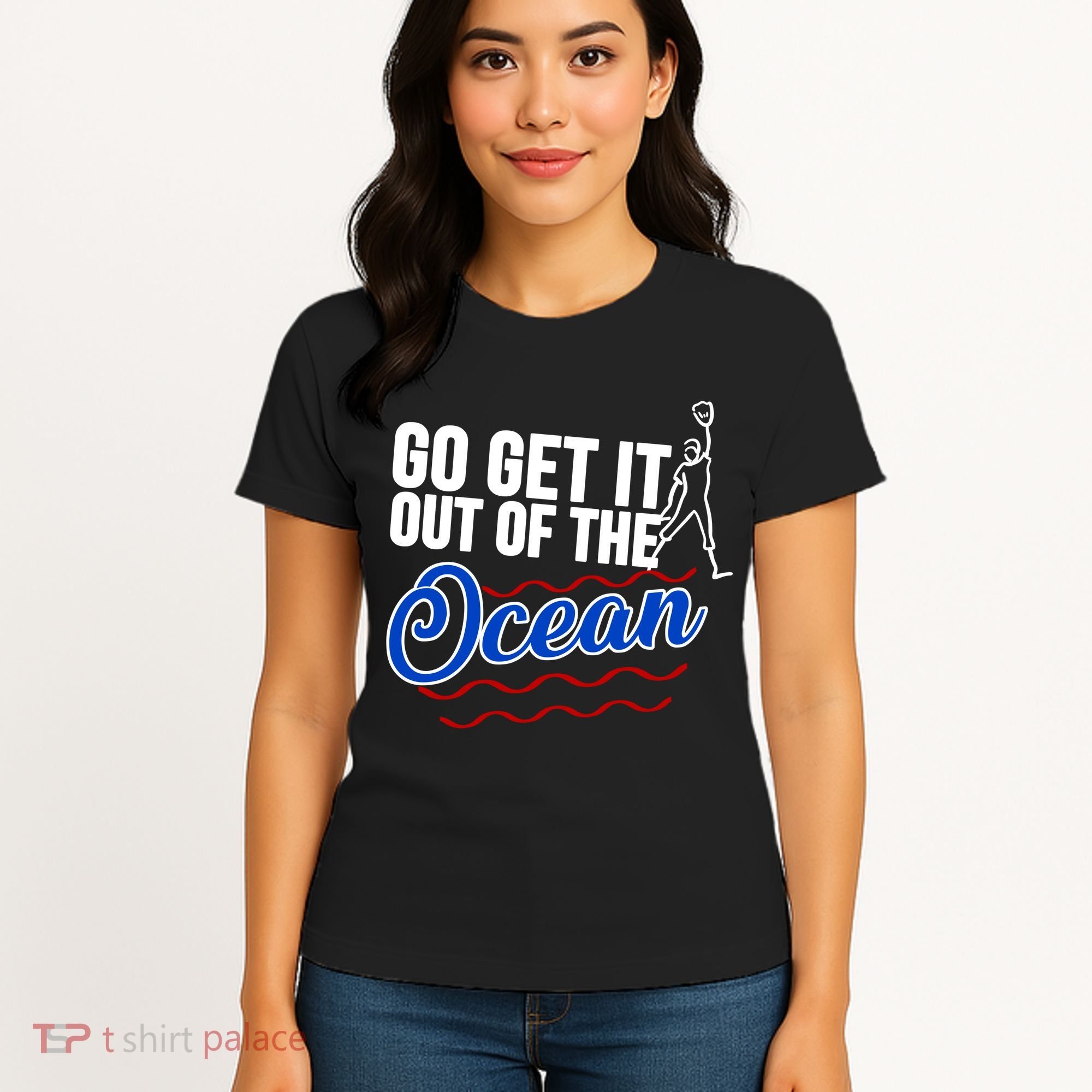 Go Get It Out Of The Ocean Baseball Women's T-Shirt