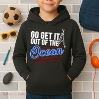 Go Get It Out Of The Ocean Baseball Kids Hoodie thumb 2