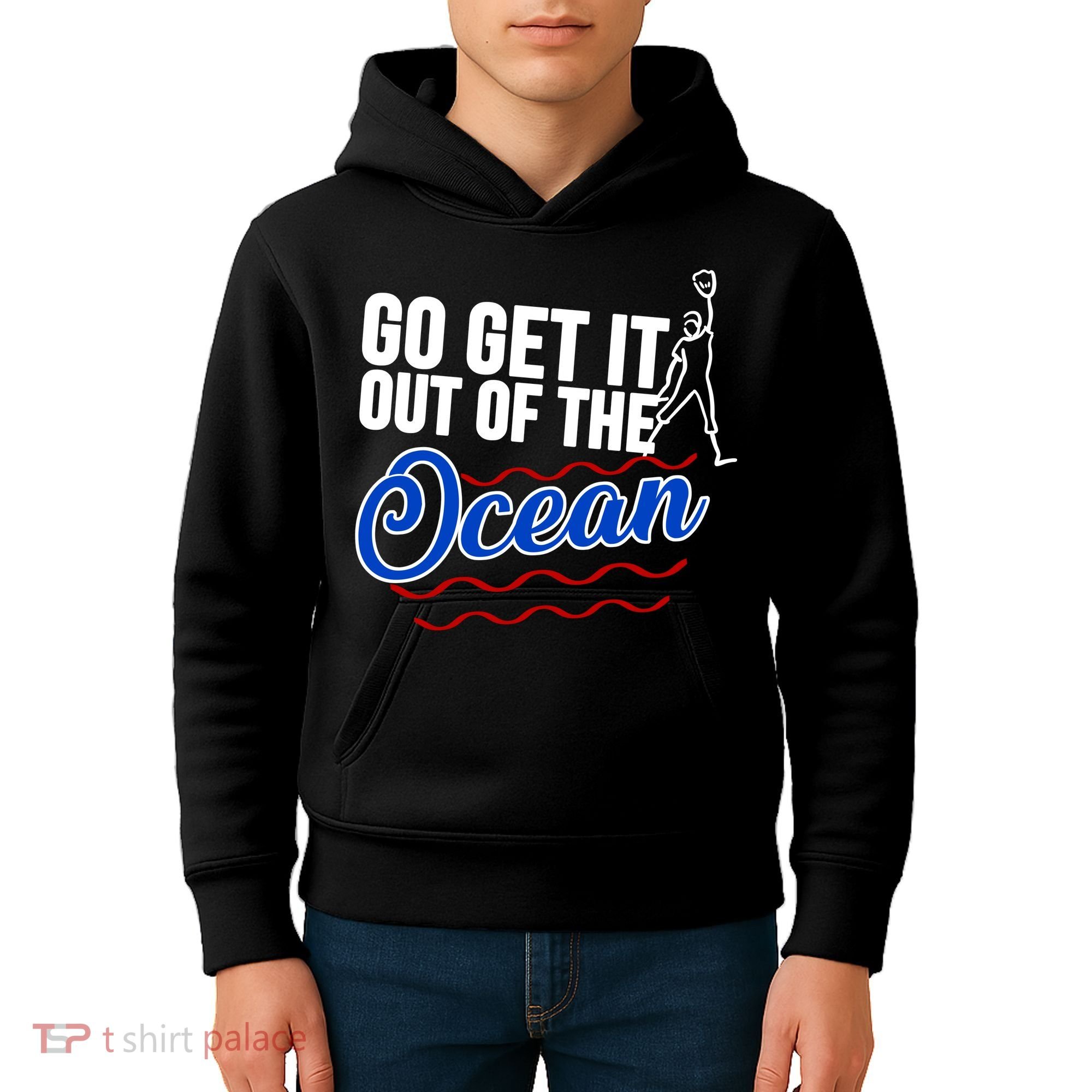 Go Get It Out Of The Ocean Baseball Kids Hoodie