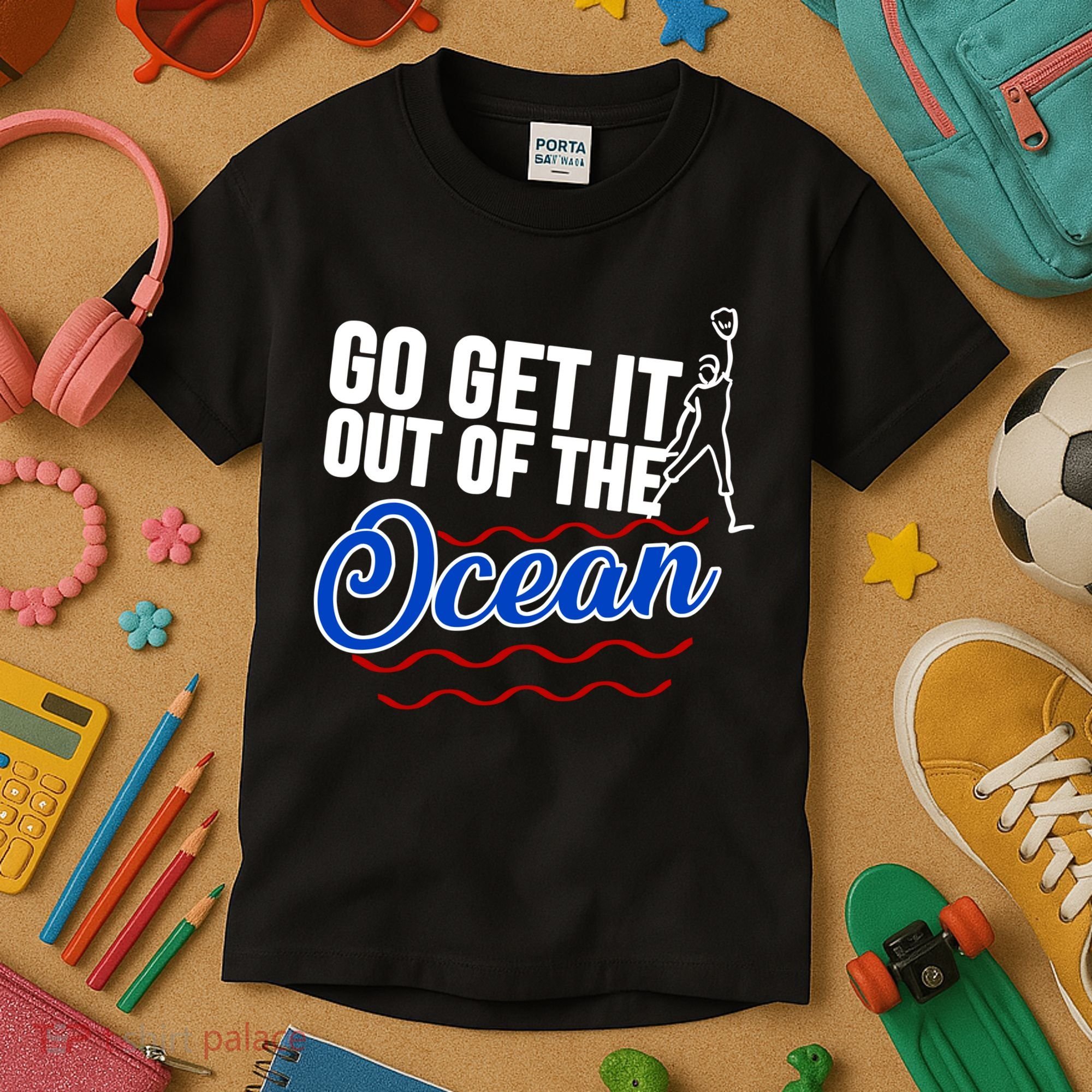 Go Get It Out Of The Ocean Baseball Kids T-Shirt