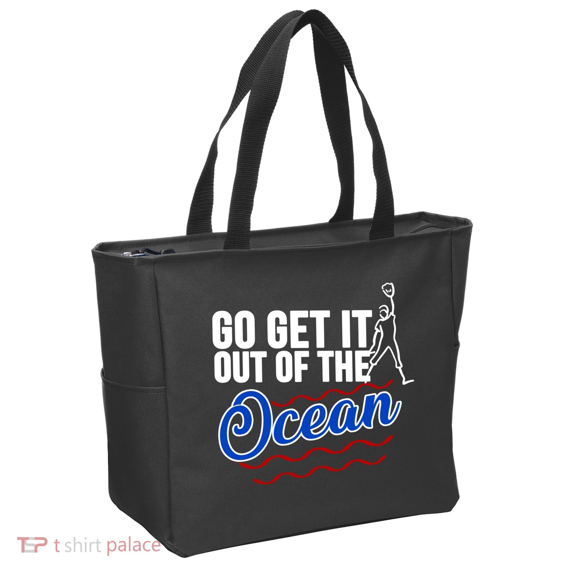 Go Get It Out Of The Ocean Baseball Tote Bag