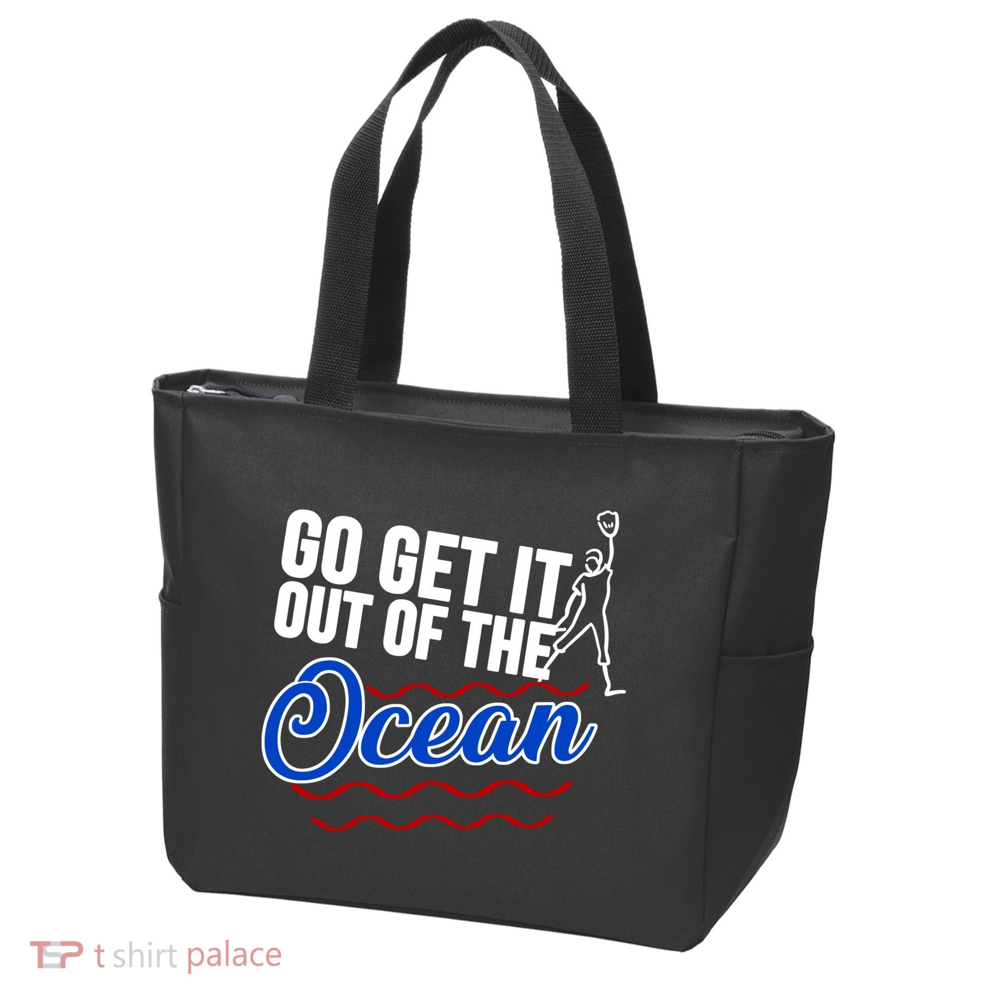 Go Get It Out Of The Ocean Baseball Tote Bag