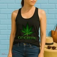 Go Green Medical Marijuana Weed Women's Tank Top thumb 2