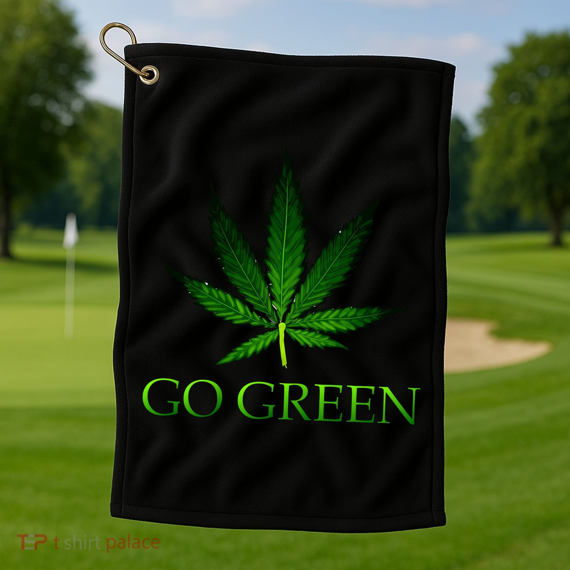 Go Green Medical Marijuana Weed Golf Towel