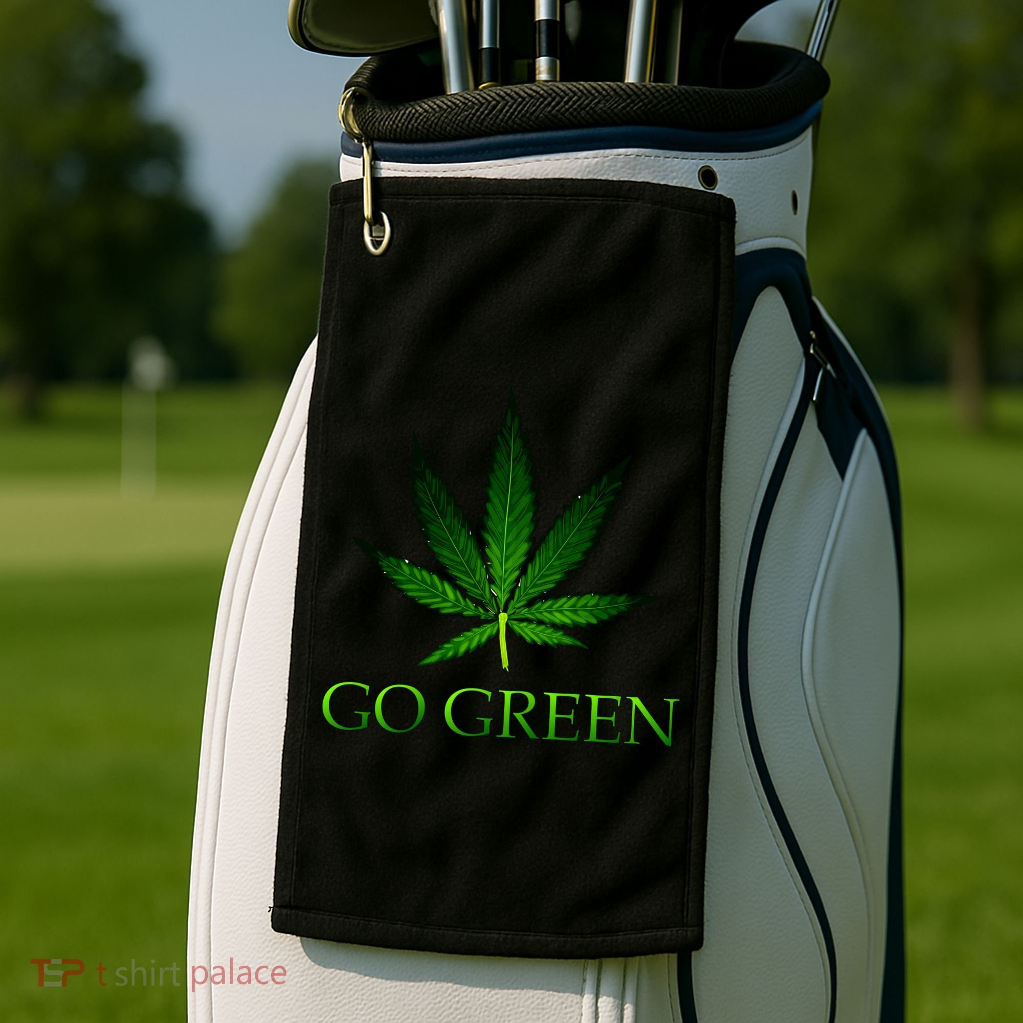 Go Green Medical Marijuana Weed Golf Towel