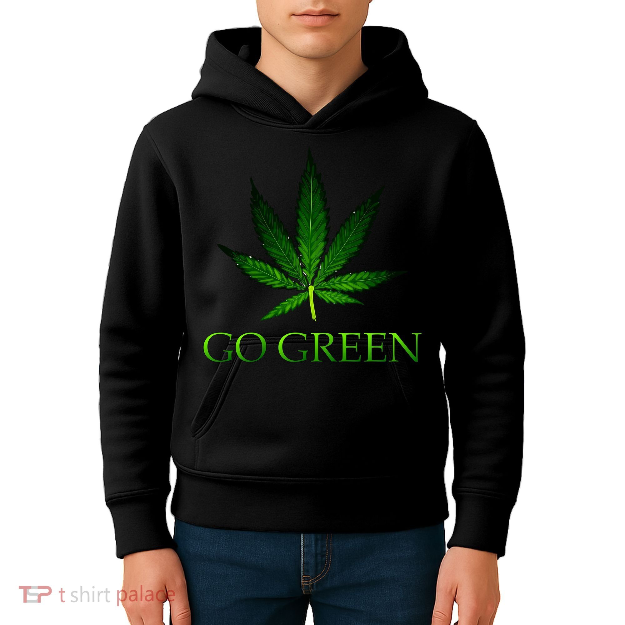 Go Green Medical Marijuana Weed Kids Hoodie