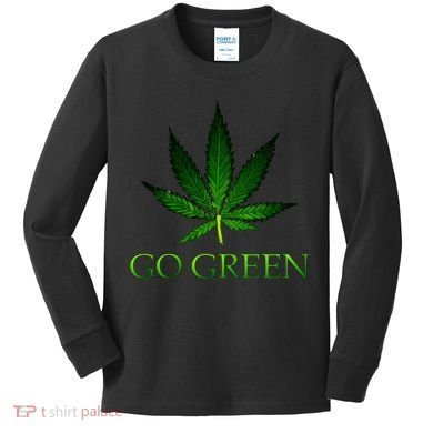 Go Green Medical Marijuana Weed Kids Long Sleeve Shirt