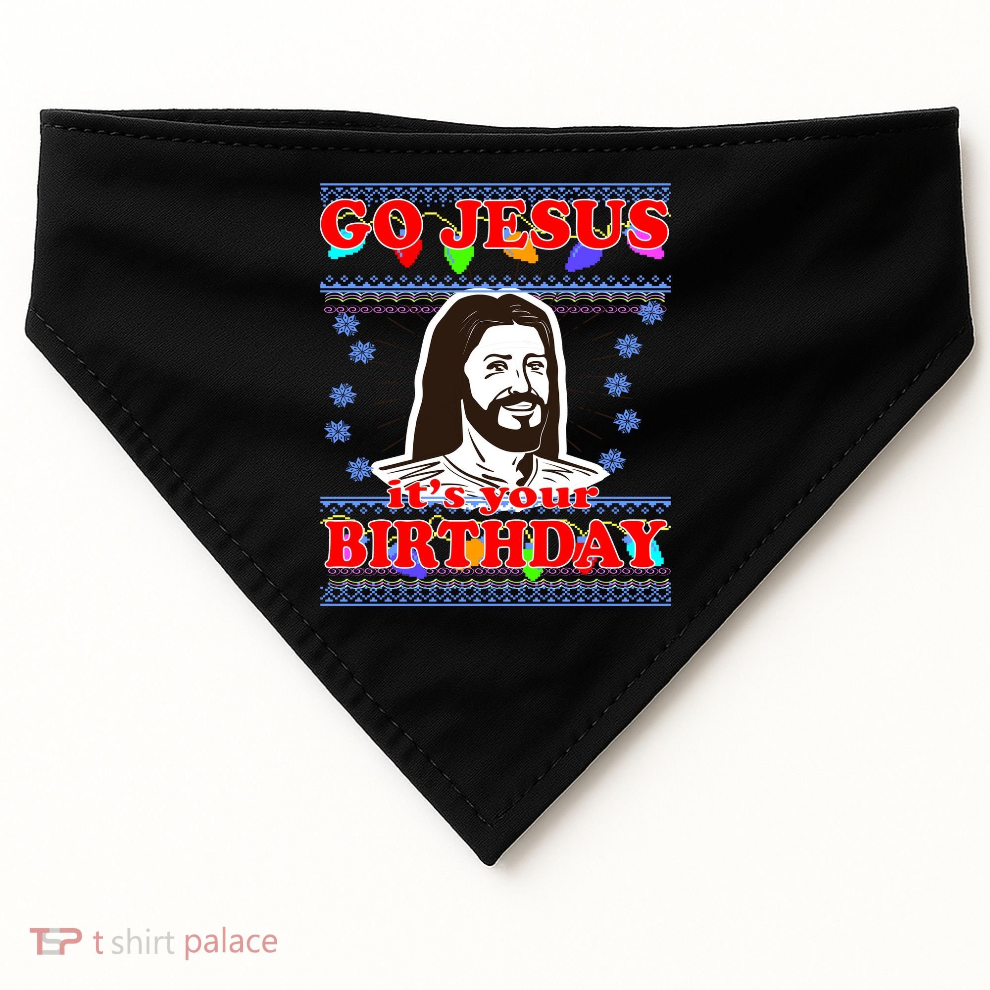Go Jesus It's Your Birthday Ugly Christmas USA-Made Doggie Bandana