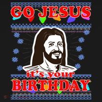 Go Jesus It's Your Birthday Ugly Christmas USA-Made Doggie Bandana thumb 2