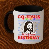 Go Jesus It's Your Birthday Ugly Christmas Coffee Mug thumb 2