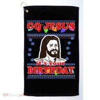 Go Jesus It's Your Birthday Ugly Christmas Golf Towel thumb 0