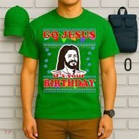 Go Jesus It's Your Birthday Ugly Christmas T-Shirt thumb 6