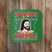 Go Jesus It's Your Birthday Ugly Christmas Coaster thumb 0