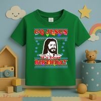 Go Jesus It's Your Birthday Ugly Christmas Toddler T-Shirt thumb 3