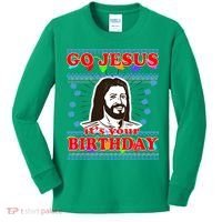 Go Jesus It's Your Birthday Ugly Christmas Kids Long Sleeve Shirt thumb 0