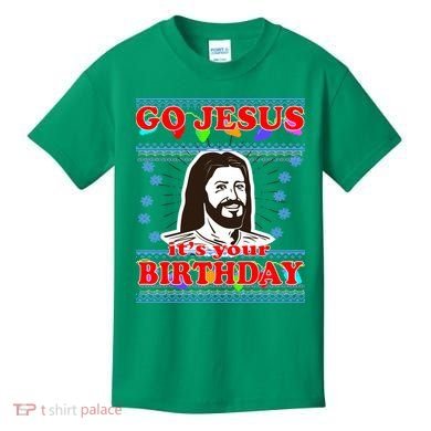 Go Jesus It's Your Birthday Ugly Christmas Kids T-Shirt