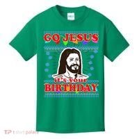 Go Jesus It's Your Birthday Ugly Christmas Kids T-Shirt thumb 0