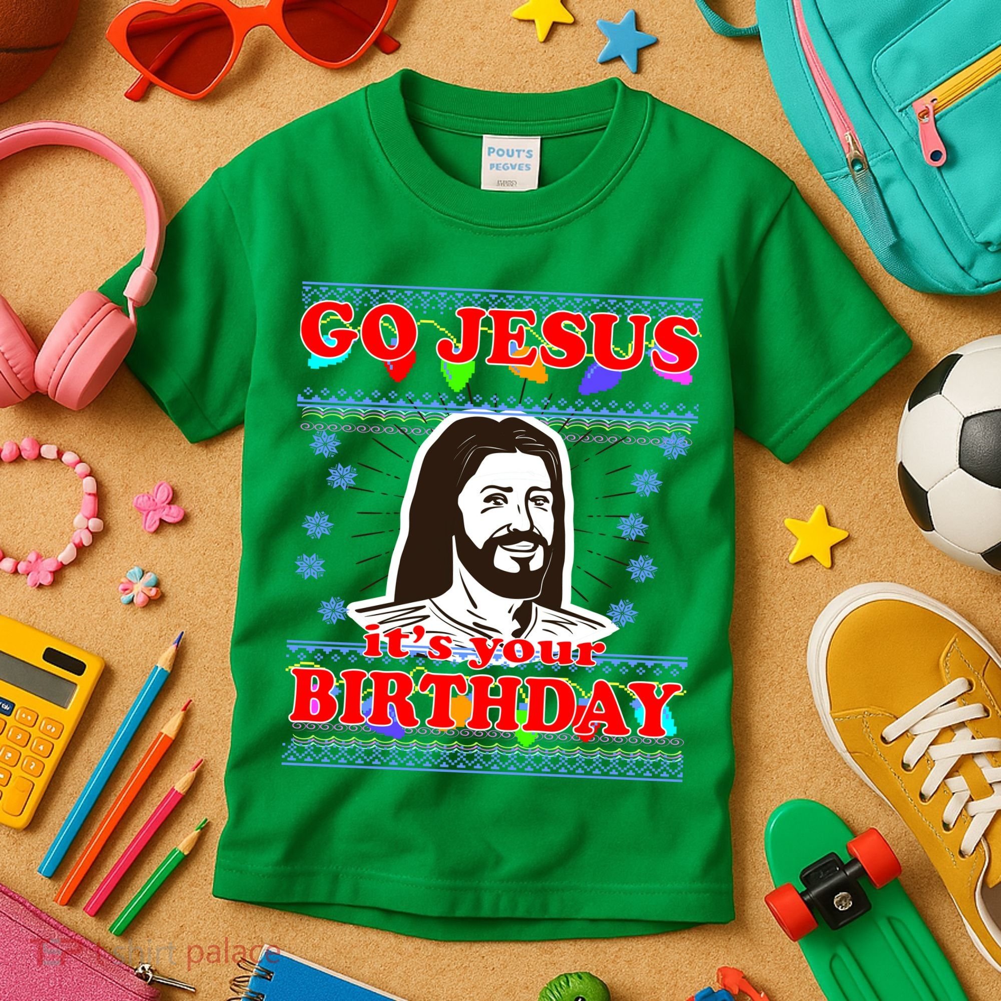 Go Jesus It's Your Birthday Ugly Christmas Kids T-Shirt