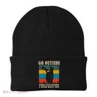 Go Outside Worst Case Scenario A Bear Kills You Beanie thumb 0