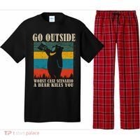 Go Outside Worst Case Scenario A Bear Kills You Pajama Set thumb 0
