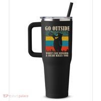 Go Outside Worst Case Scenario A Bear Kills You 40oz Vacuum Insulated Stainless Steel Travel Tumbler thumb 2