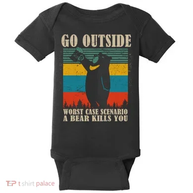 Go Outside Worst Case Scenario A Bear Kills You Baby Bodysuit