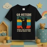 Go Outside Worst Case Scenario A Bear Kills You Toddler T-Shirt thumb 3