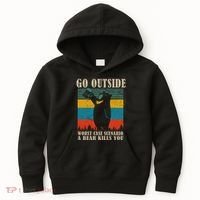 Go Outside Worst Case Scenario A Bear Kills You Kids Hoodie thumb 0