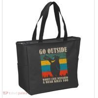 Go Outside Worst Case Scenario A Bear Kills You Tote Bag thumb 2