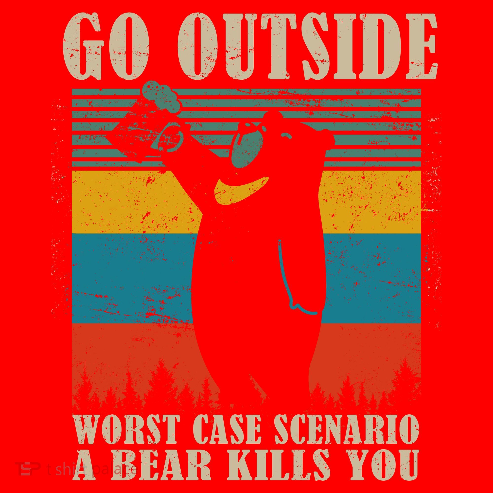 Go Outside Worst Case Scenario A Bear Kills You Santa Hat