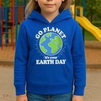Go Planet It's Your Earth Day Celebrating Earth Day Kids Hoodie thumb 3