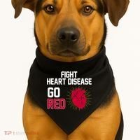 Go Red Fight Heart Health Awareness USA-Made Doggie Bandana thumb 1