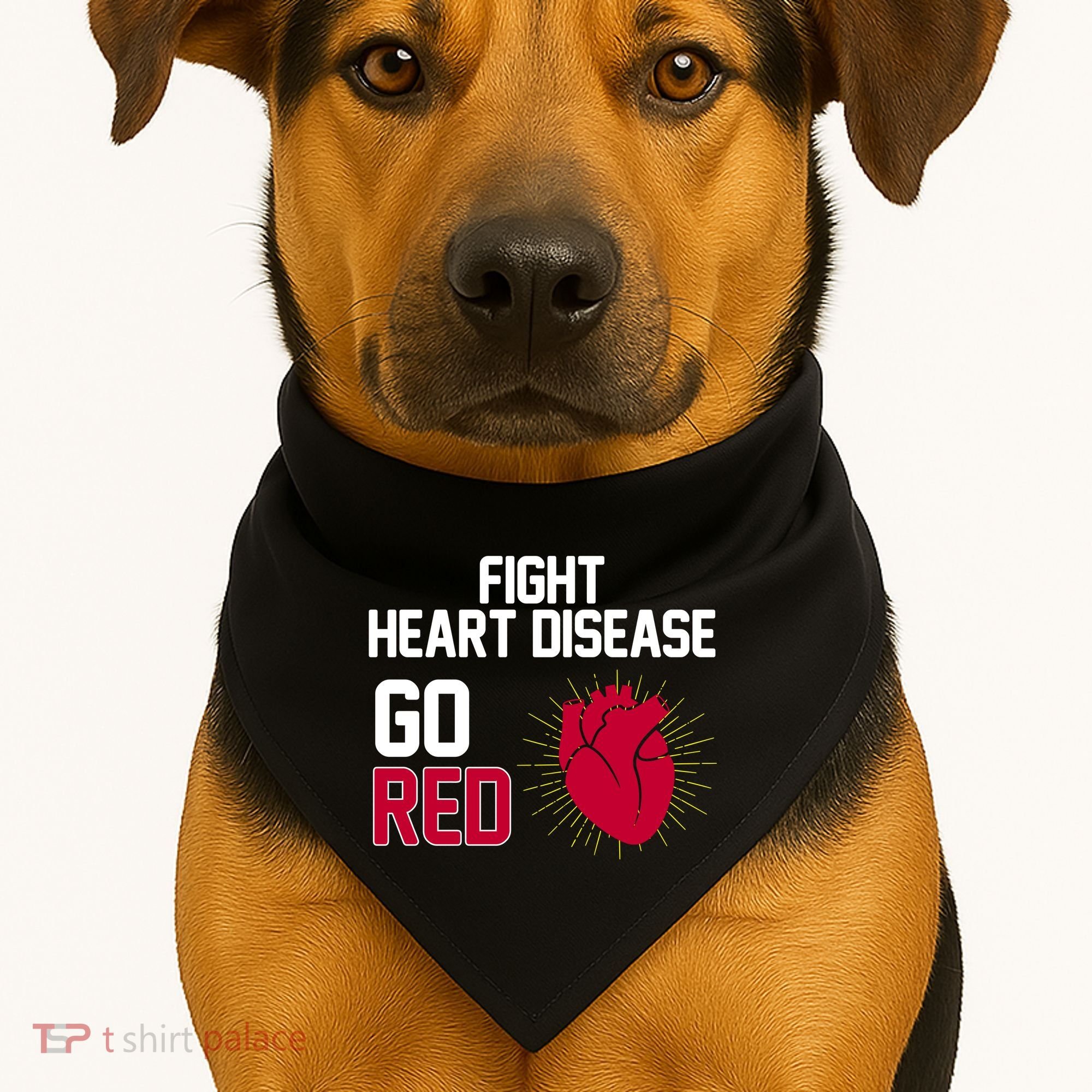 Go Red Fight Heart Health Awareness USA-Made Doggie Bandana